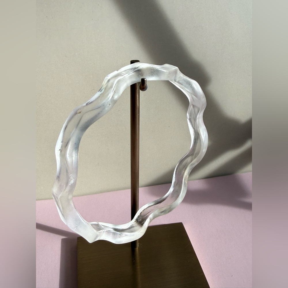 Clear Sculptural Resin Bangle Bracelet